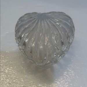 Vintage 70s Royal lead crystal rock Italian heart shaped trinket box